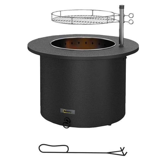 2-in-1 Smokeless Fire Pit w/ BBQ Grill