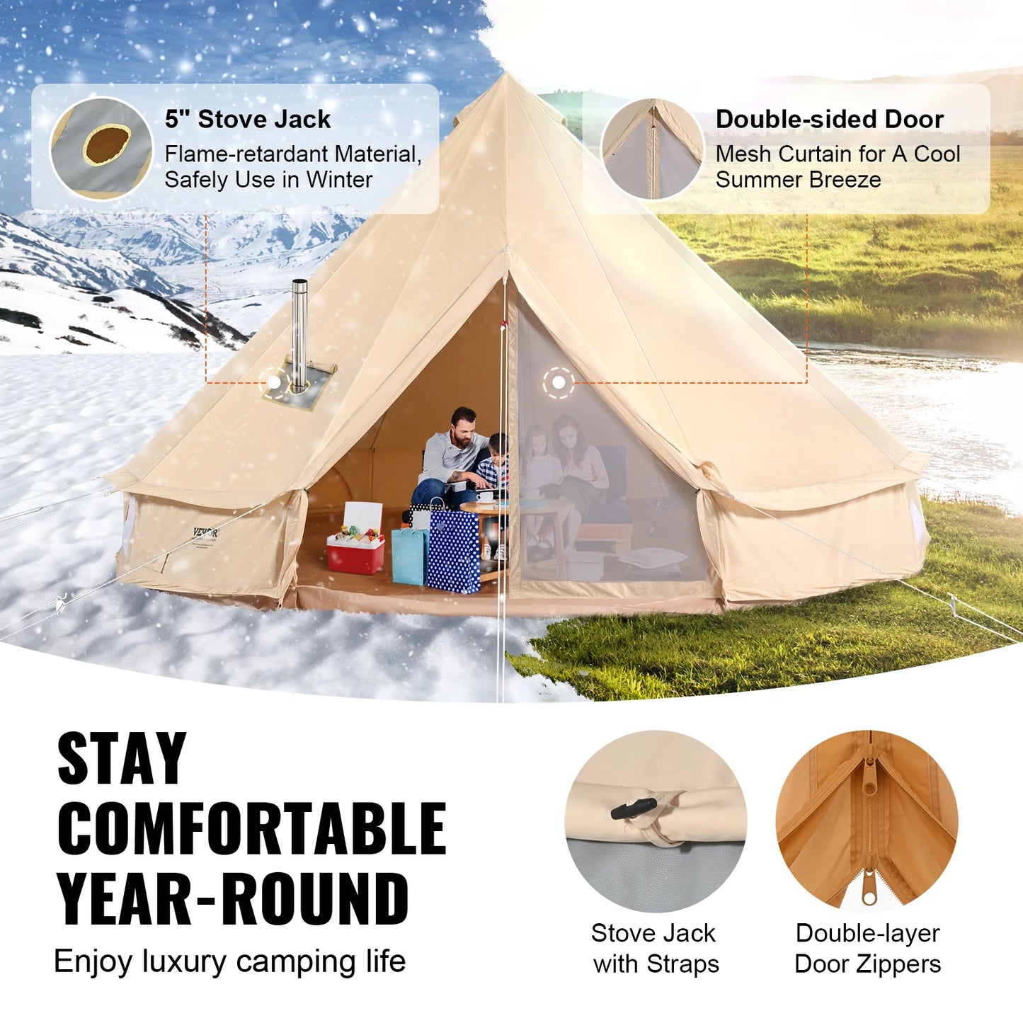 Canvas Bell Tent for Tent stove