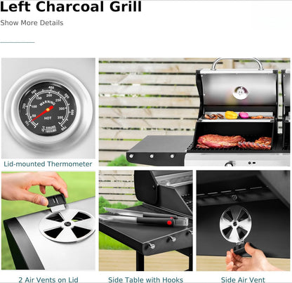 Gas and Charcoal Grill Combo