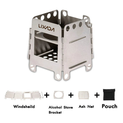 Lightweight Folding Camping Titanium Stove wood burning