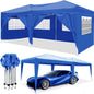 10'x20' EZ Pop Up Canopy Party Folding Tent with 6 Removable Sidewalls + Carry Bag + 4pcs Weight Bag