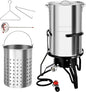 Turkey Fryer with Aluminum Boiler Steamer Basket & 150,000BTU Propane Burner