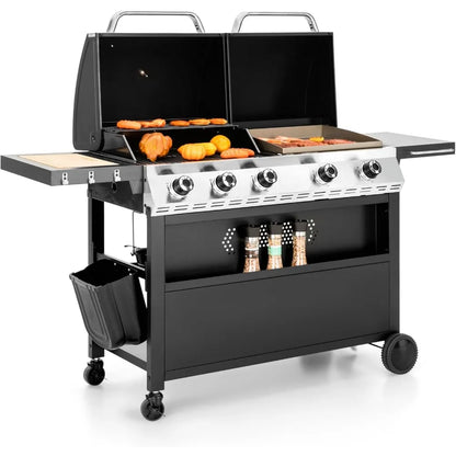 Gas and Charcoal Grill Combo