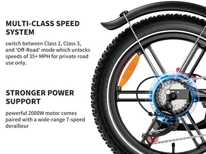 S6 Electric Bike for Adults Dual Moter Peak 3000W