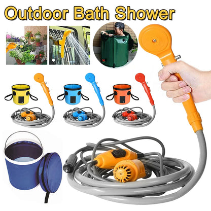 Camping Shower with Water Bucket and 12V Pump