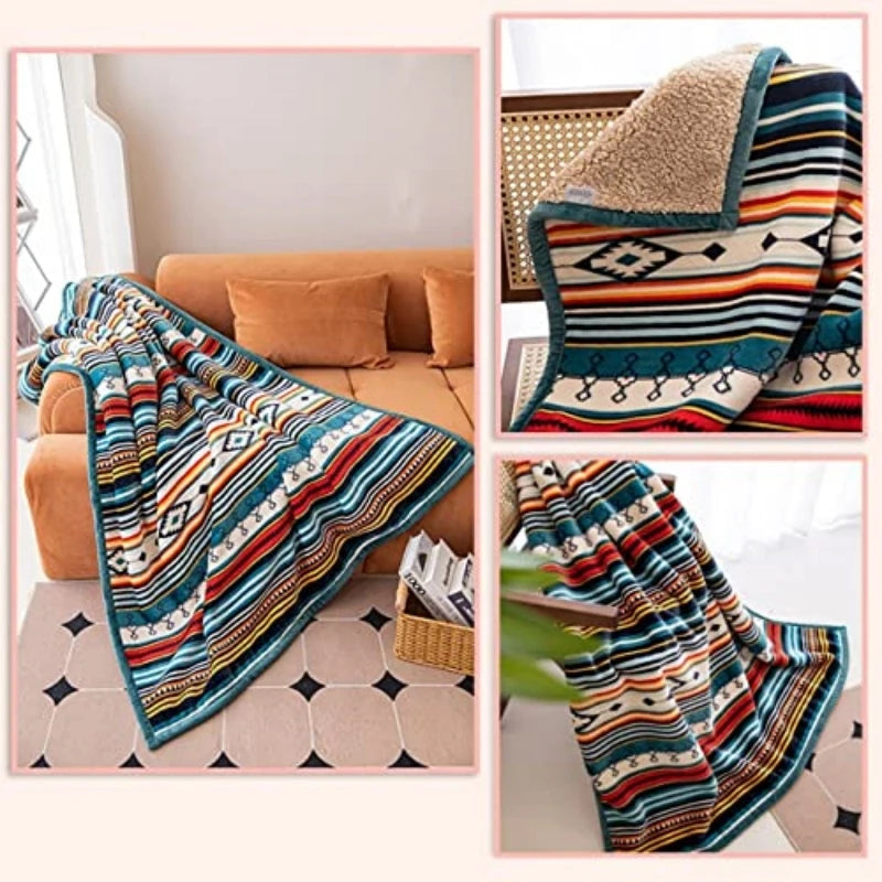 Lightweight Boho Sherpa Throw