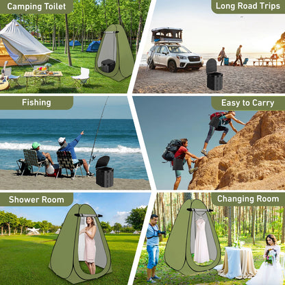 Camping Toilet with 1.5m Pop up Privacy Tent Large