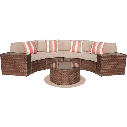 Outdoor 7-Piece Half-Moon Sectional