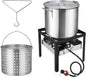Turkey Fryer with Aluminum Boiler Steamer Basket & 150,000BTU Propane Burner