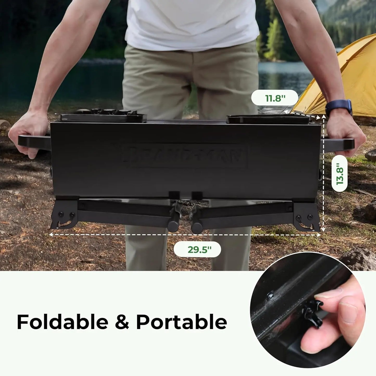 Brand-Man 2 in 1 portable Barbecue Grill with Rotisserie