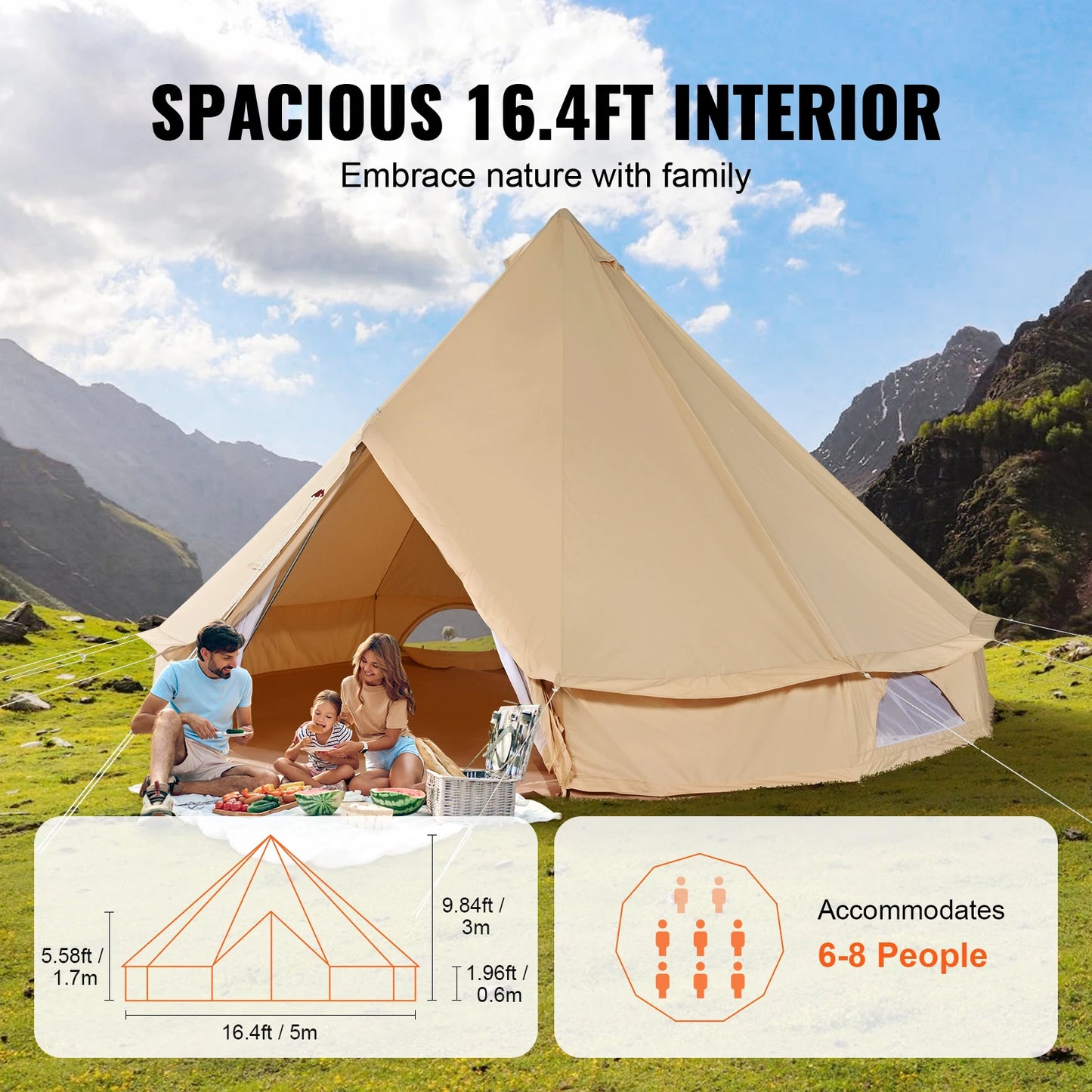 Canvas Bell Tent for Tent stove