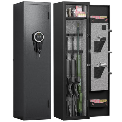 3 Gun Safe, Quick Access Rifle Gun Safe with Silent Mode and Alarm System