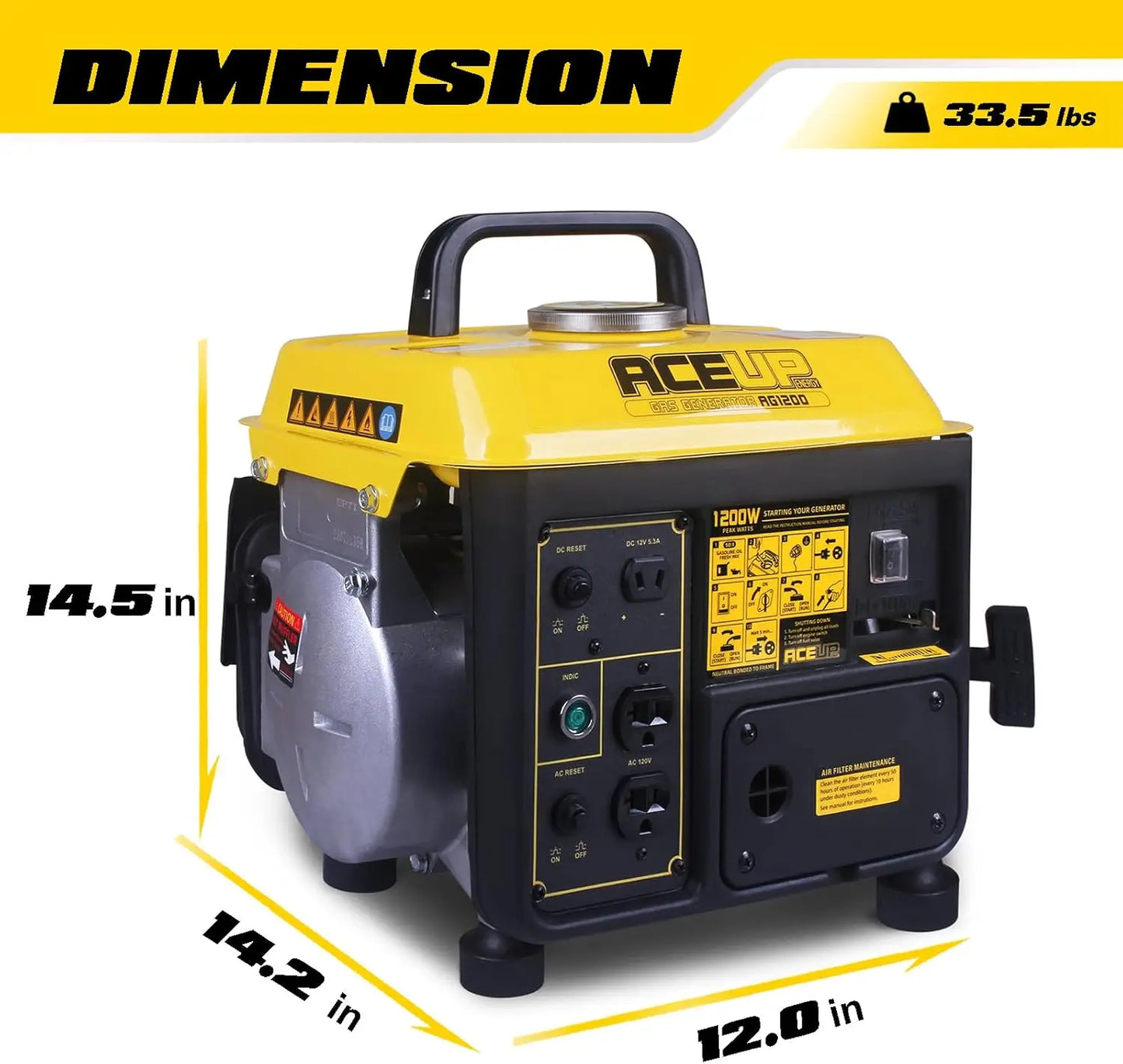 1200W Gas Powered Generator