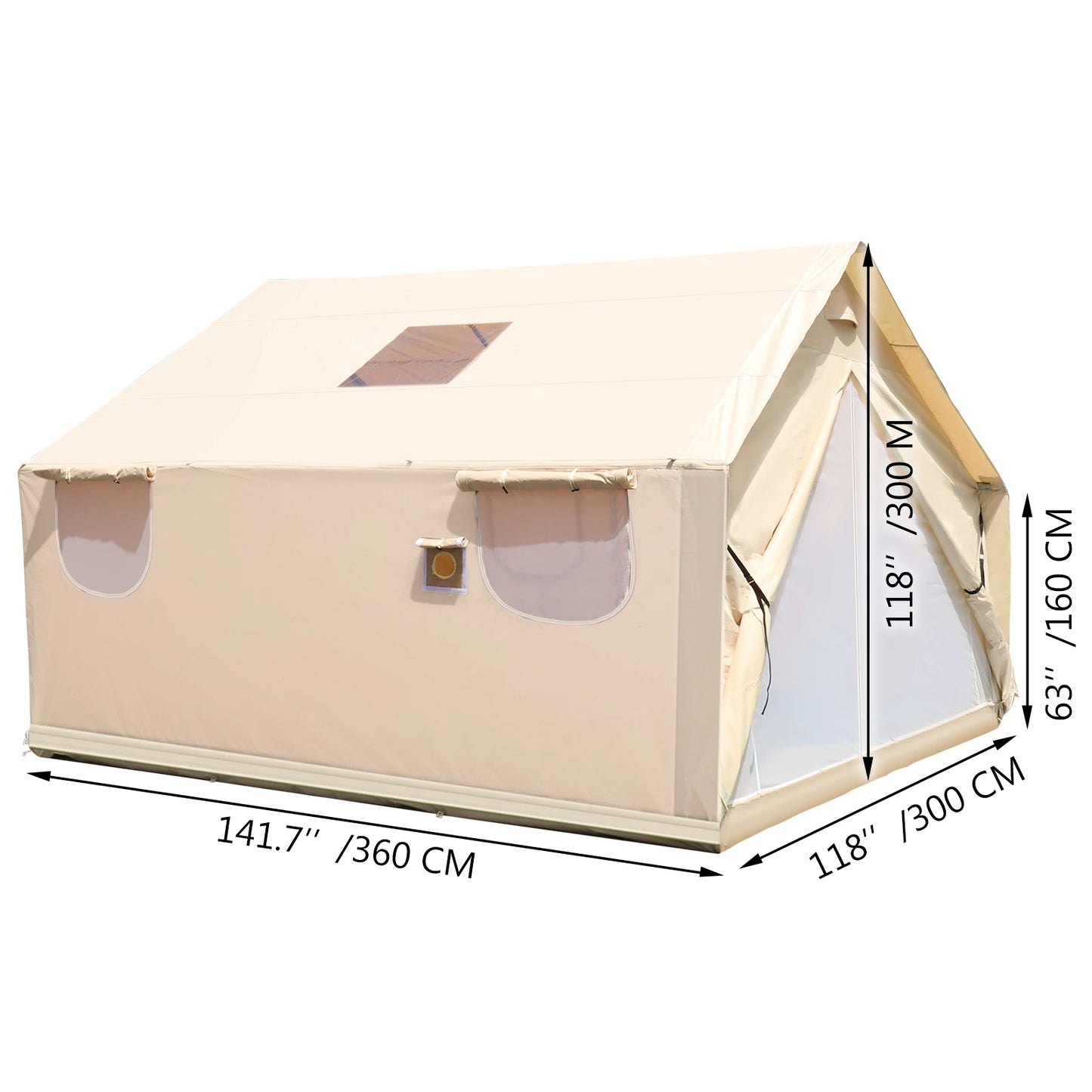 Large Canvas Wall Tent with PVC Storm Flap steel pipe