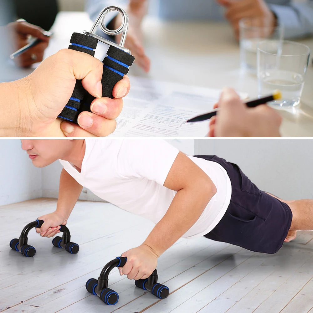 Gym Set No Noise Ab Roller/Jump Rope/Hang Grip, Push ups