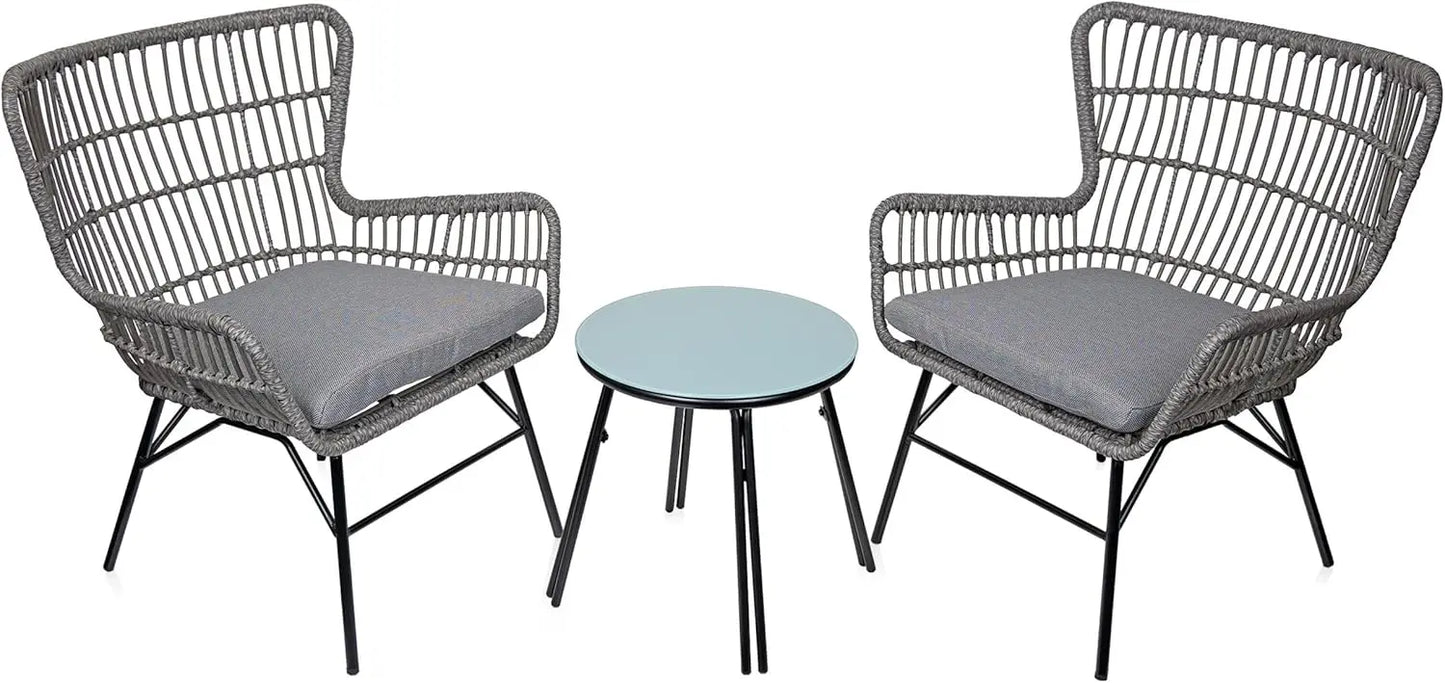 Indoor/Outdoor Bird Design 3-Piece Bistro Set Folding Table and Chairs