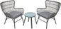 Indoor/Outdoor Bird Design 3-Piece Bistro Set Folding Table and Chairs