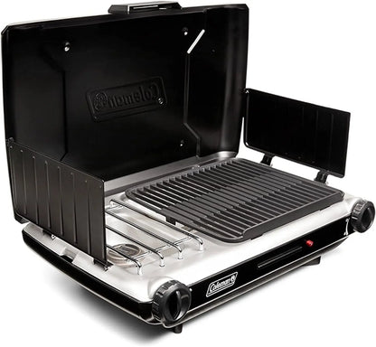 Coleman Classic 2-in-1 Camping Grill/Stove w/ windguards