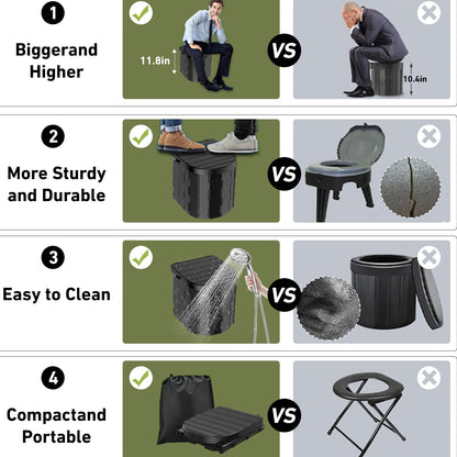 Camping Toilet with 1.5m Pop up Privacy Tent Large