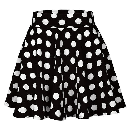 Women Pleated Dot Tennis Skort with Pockets