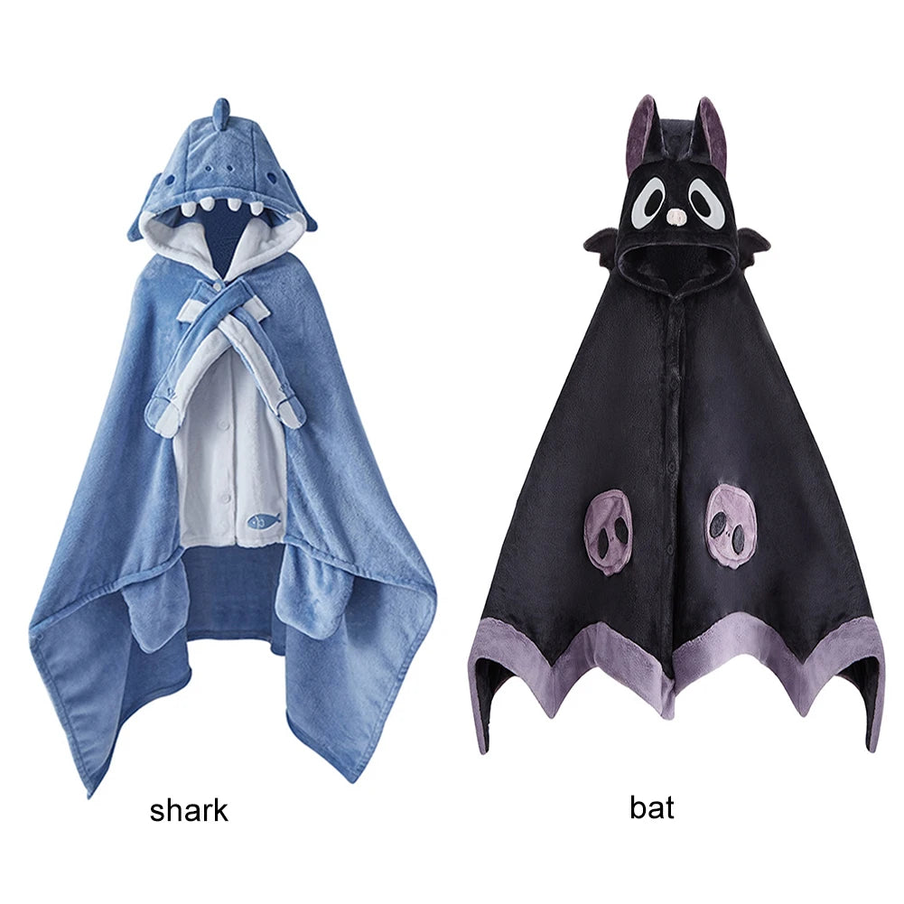 Hooded shark/bat blanket