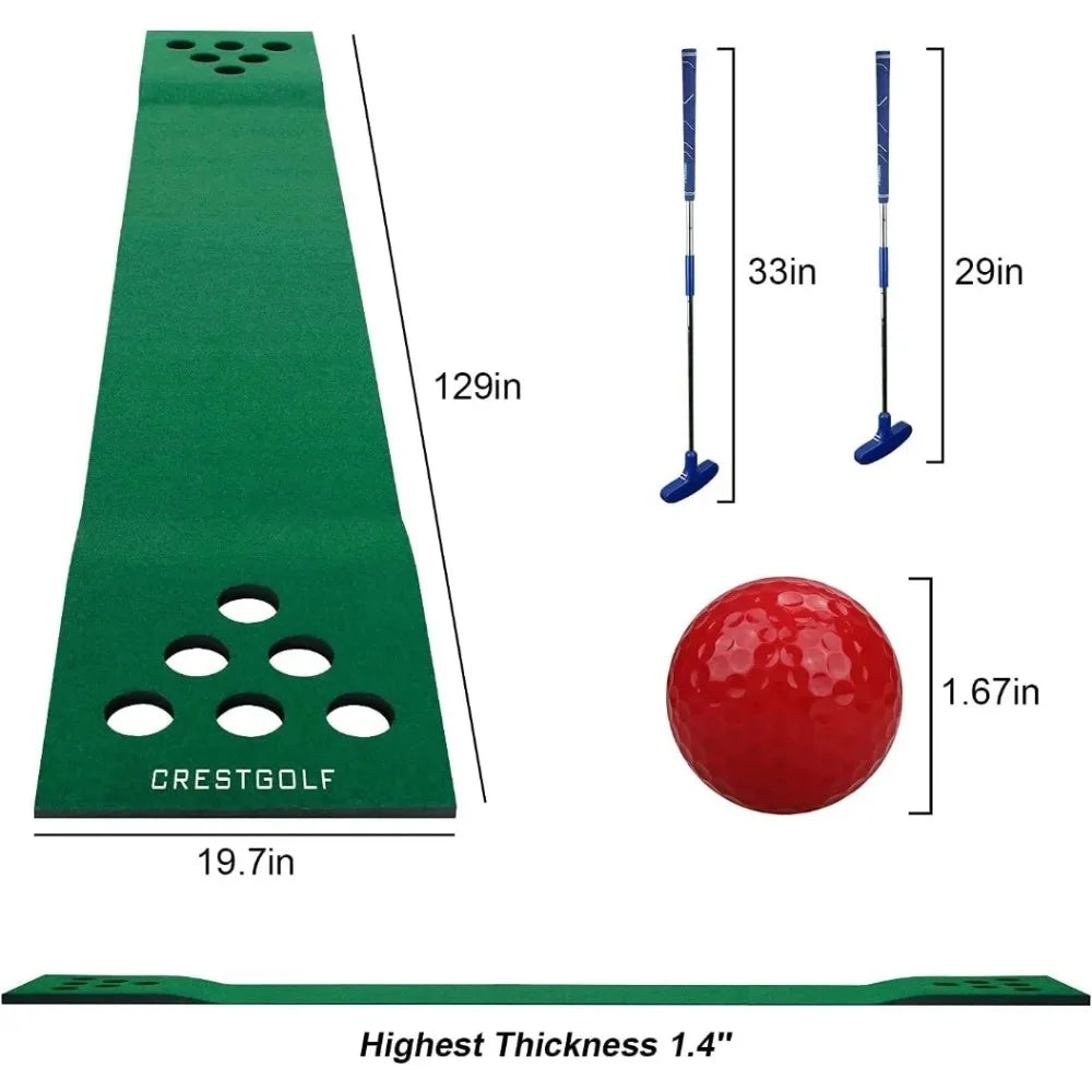 Golf Putting Mat with putters