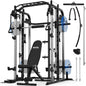 Power Cage Rack with Smith Bar and Cable Pulley System, and Lat pull down