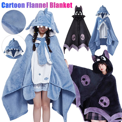 Hooded shark/bat blanket