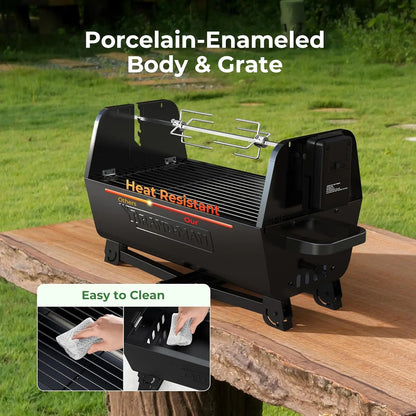 Brand-Man 2 in 1 portable Barbecue Grill with Rotisserie