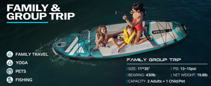 Extra Wide SUP Inflatable, Stable Stand-Up Paddle Board