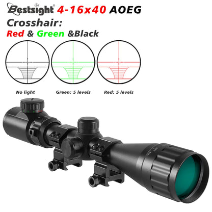 4-16X40 AOE Optics Hunting Riflescope Red&Green Dot