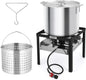 Turkey Fryer with Aluminum Boiler Steamer Basket & 150,000BTU Propane Burner