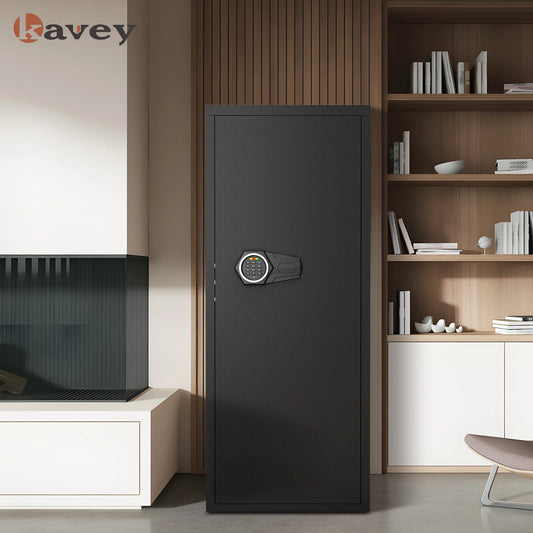 kavey Gun Safe with Removable Shelf and 3 Magnetic Gun Slots