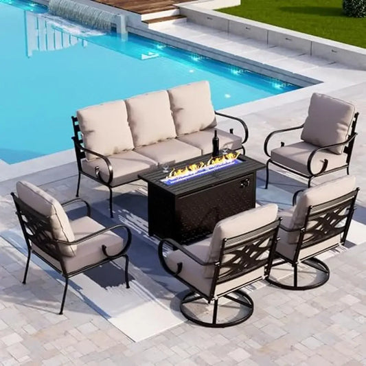 Outdoor Metal Patio Furniture Set with 45" Fire Pit