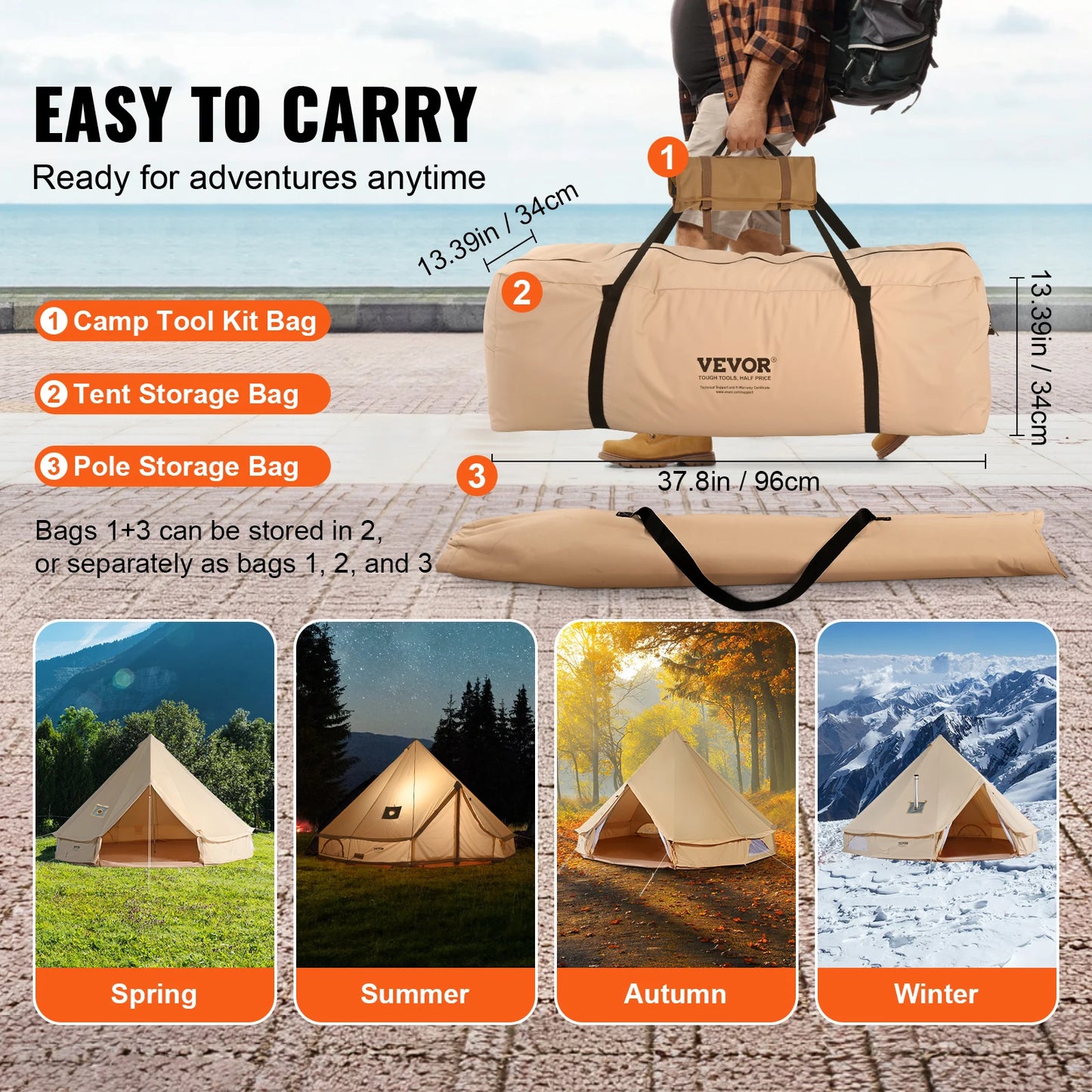 Canvas Bell Tent for Tent stove