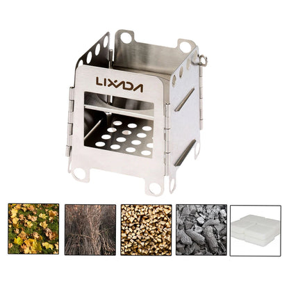 Lightweight Folding Camping Titanium Stove wood burning