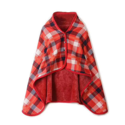 Double Layer Plaid wearable Blanket