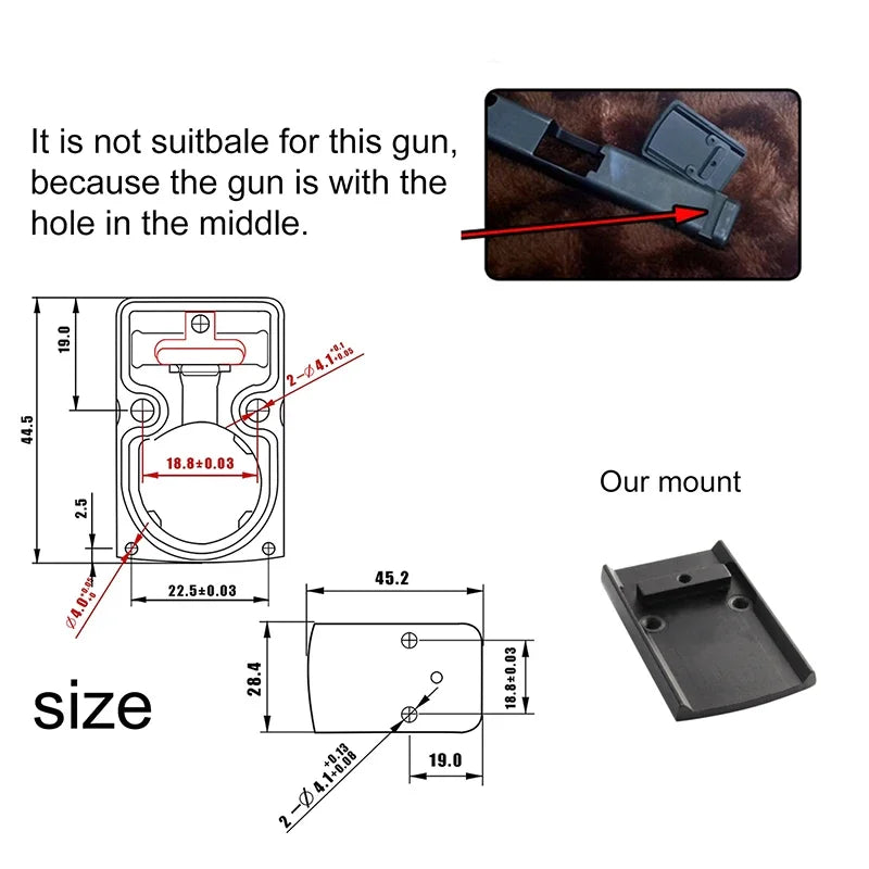 Mini MR Red Dot Sight Collimator Rifle Reflex Sight Scope